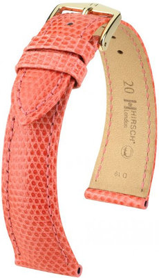 Kožený řemínek Hirsch London M 04266122-1, oranžový, ještěrčí kůže, délka M, Quick Release