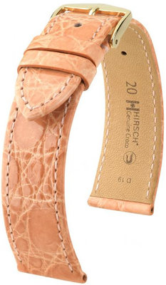 Kožený řemínek Hirsch Genuine Croco M 01808122-1, oranžový, krokodýlí kůže, délka M, Quick Release