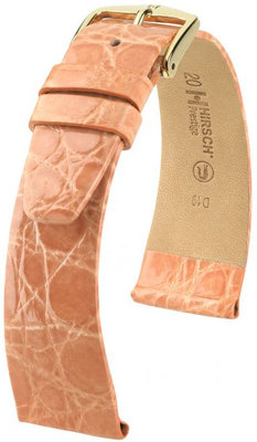Kožený řemínek Hirsch Prestige L 02208022-1, oranžový, krokodýlí kůže, délka L, Quick Release
