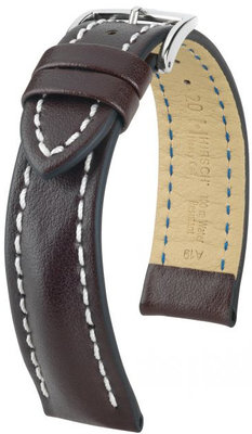 Kožený řemínek Hirsch Heavy Calf L 02475010-1, hnědý, teletina, délka L, Quick Release