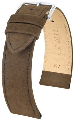Kožený řemínek Hirsch Osiris M 03433110-2, hnědý, teletina, délka M, Quick Release