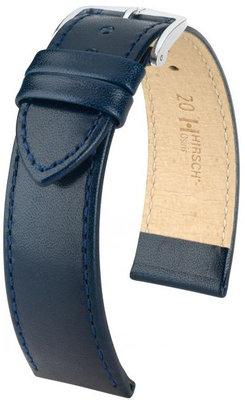 Kožený řemínek Hirsch Osiris M 03475180-2, modrý, teletina, délka M, Quick Release