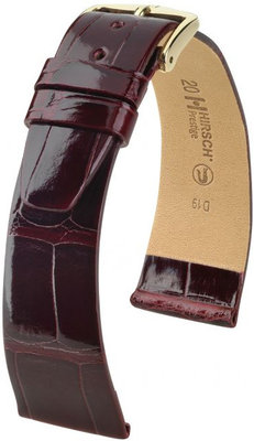 Kožený řemínek Hirsch Prestige L 02207060-1, červený, aligátoří kůže, délka L, Quick Release