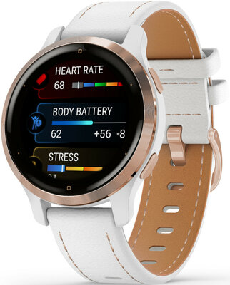 Garmin Venu 2S Rose Gold/White Leather Band (Premium) (+ náhradní řemínek)