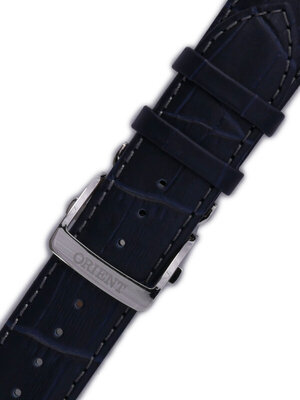 Kožený řemínek Orient UDEYDSD 22mm (pro modely ET0T, AK00), modrý