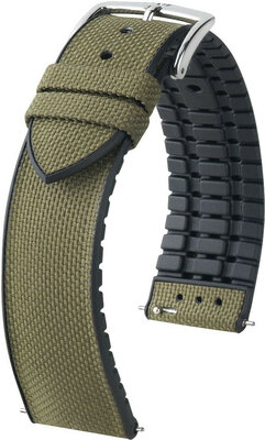 Textilní řemínek Hirsch Arne L 0925090040-2, zelený, textil/přírodní kaučuk, délka L, Quick Release