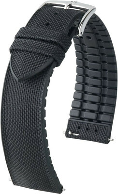 Textilní řemínek Hirsch Arne L 0925090050-2, černý, textil/přírodní kaučuk, délka L, Quick Release