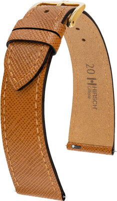 Kožený řemínek Hirsch Giffone L 01875070-1, hnědý, teletina, délka L, Quick Release