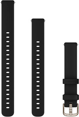 Silikonový řemínek Garmin 14mm (pro Lily 2), černý, + prodloužená část, Quick Release