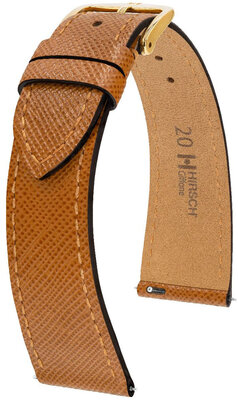 Kožený řemínek Hirsch Giffone M 01875170-1, hnědý, teletina, délka M, Quick Release