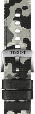 Textilní řemínek Tissot T852.046.771 22mm, šedý/maskáčový, Quick Release