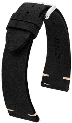Kožený řemínek Hirsch Serro L 05564050-2, černý, antilopí kůže, Limited Edition, délka L, Quick Release