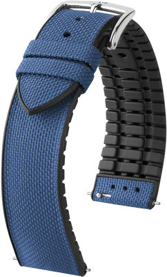 Textilní řemínek Hirsch Arne L 0925090080-2, modrý, textil/přírodní kaučuk, délka L, Quick Release