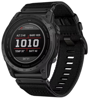 Textilní řemínek Ricardo 22mm (pro Garmin Fenix 8/7/6 (47mm), Epix 2 aj.), černý, QuickFit