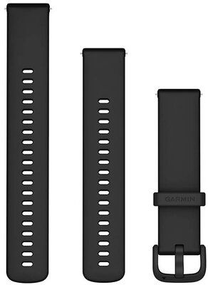 Silikonový řemínek Garmin 20mm (pro Venu, Venu Sq, Venu 2 plus aj.), černý V2, Quick Release, + prodloužená část