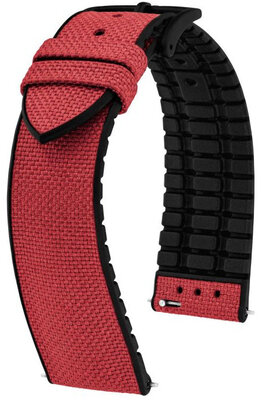 Textilní řemínek Hirsch Arne L 0925090060-5, červený, textil/přírodní kaučuk, délka L, Quick Release