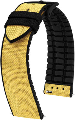 Textilní řemínek Hirsch Arne L 0925090072-5, žlutý, textil/přírodní kaučuk, délka L, Quick Release