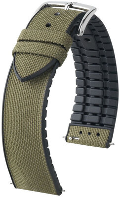 Textilní řemínek Hirsch Arne M 0925090140-2, zelený, textil/přírodní kaučuk, délka M, Quick Release