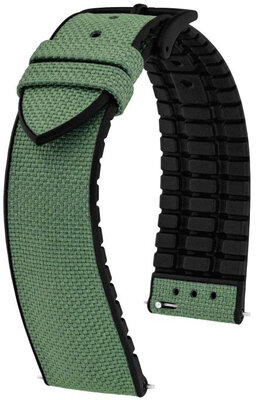 Textilní řemínek Hirsch Arne M 0925090145-5, zelený, textil/přírodní kaučuk, délka M, Quick Release